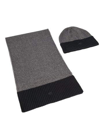Camel Active Strickmütze und Schal in camel active Geschenkbox in Schwarz