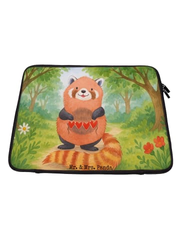 Mr. & Mrs. Panda Laptop Tasche Roter Panda Design ohne Spruch in Weiß