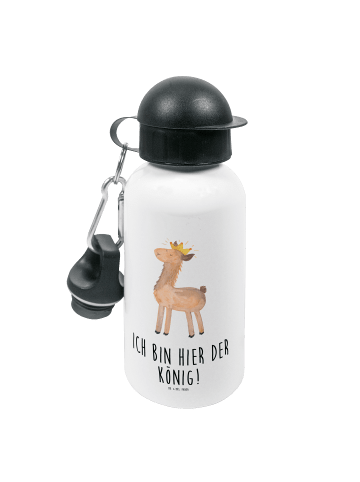 Mr. & Mrs. Panda Kindertrinkflasche Lama König mit Spruch in Weiß