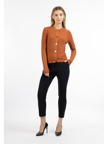 DreiMaster Klassik Damen Strickjacke Mit Knöpfen in Rostbraun