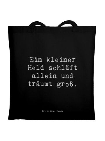 Mr. & Mrs. Panda Beutel Spruch Alleine schlafen lernen mit Spruch in Schwarz