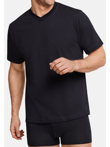 Schiesser Unterhemd / Shirt Kurzarm American in Schwarz