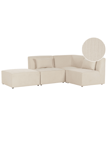 Beliani 4-tlg 3-Sitzer Sofa LEMVIG in Beige