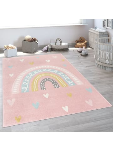 KADIMA DESIGN Kinderteppich Regenbogen Kinderzimmer in Rosa