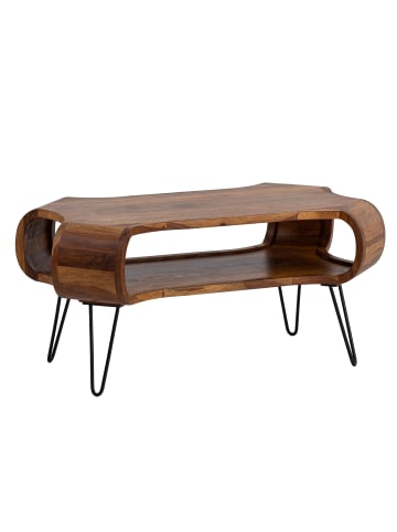 KADIMA DESIGN Couchtisch 100x60x47 cm Massivholz Metall Sofatisch, Design