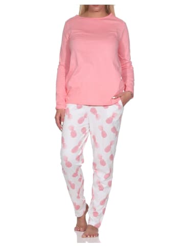 NORMANN Langarm Pyjama Schlafanzug Homewear Ananas - 78598 in rosa