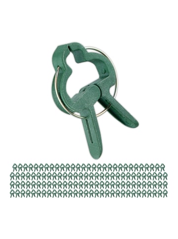 relaxdays 120 x Pflanzenclips in Grün - 3 x 4 cm