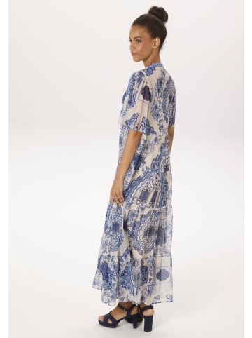 Aniston CASUAL Sommerkleid in ecru-hellblau-blau-marine