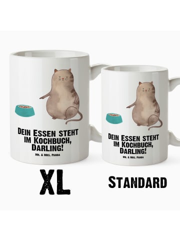 Mr. & Mrs. Panda Keramikbecher Katze Fressen mit Spruch in Weiß