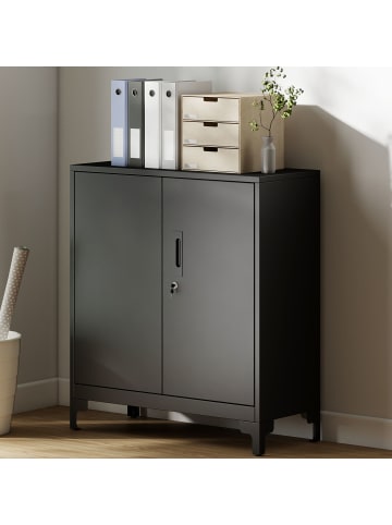 HOMCOM Metallschrank-80L x 35B x 91H cm-Schwarz