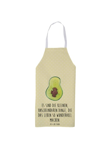 Mr. & Mrs. Panda Schürze Avocado Kern mit Spruch in Gelb Pastell