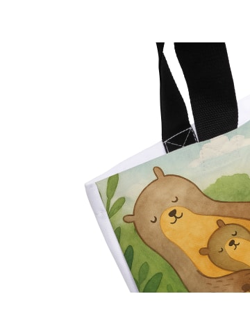 Mr. & Mrs. Panda Strandtasche Otter Kind Design ohne Spruch in Weiß
