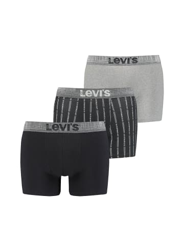 Levi´s Boxershorts LEVIS Men Giftbox Stripes Boxer Brief 3P in Black / Grey Melange