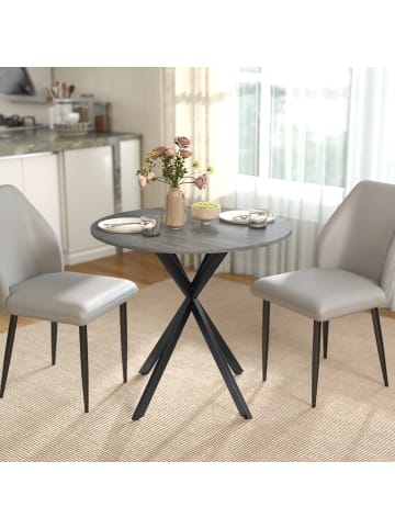 HOMCOM Esstisch-80L x 80B x 75H cm-Grau