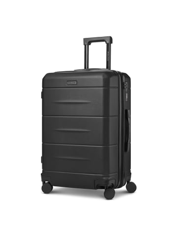 Police London 4 Rollen Trolley 64 cm mit Dehnfalte deep black