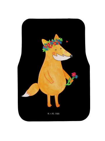 Mr. & Mrs. Panda Auto Teppich Fuchs Blumen ohne Spruch in Schwarz