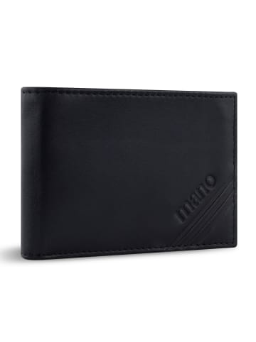 mano Don Antonio Geldbörse RFID Schutz Leder 10 cm in schwarz