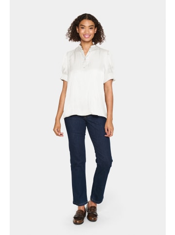 SAINT TROPEZ Langarm - Hemd VeeniSZ Gerade Passform in Bright White