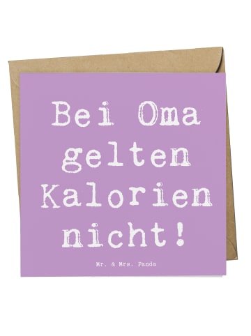 Mr. & Mrs. Panda Klappkarte Spruch Oma Kalorien mit Spruch in Lavendeltraum