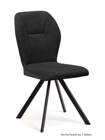 58 aufm Kessel ESSZIMMERSTUHL drehbar (2er-Set) Diana 51x92x60 Schwarz/Natur