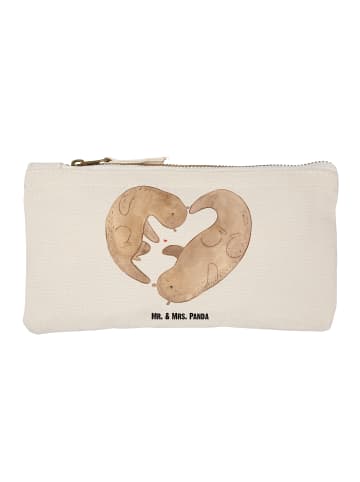 Mr. & Mrs. Panda Federtasche Otter Herz ohne Spruch in Weiß