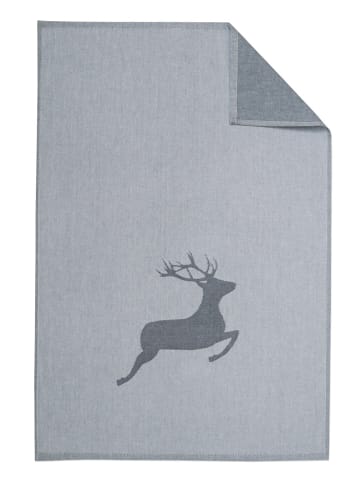 Framsohn 6er Set: Geschirrtuch Hirsch in Grau - (L) 75 x (B) 50 cm