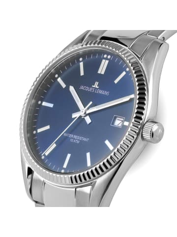Jacques Lemans Herren-Armbanduhr Derby Edelstahl/Blau