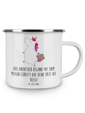 Mr. & Mrs. Panda Teetasse Alleine Reisen Unternehmen mit Spruch in Weiß