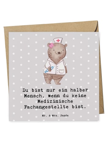 Mr. & Mrs. Panda Deluxe Karte Medizinische Fachangestellte Herz ... in Grau Pastell