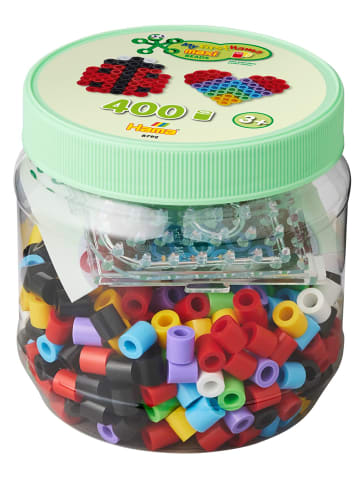 Hama Dose mit 400 Maxi-Bügelperlen, 2 Stiftplatten: Quadrat & Herz - ab 3 Jahren