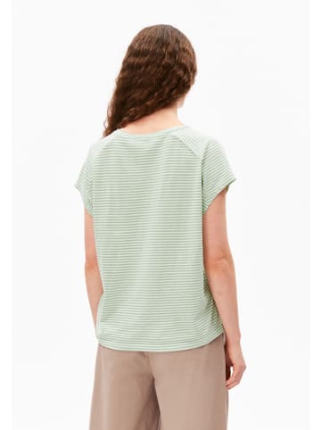 armedangels T-Shirt Slub Jersey Stripe in gras weiß - 0002