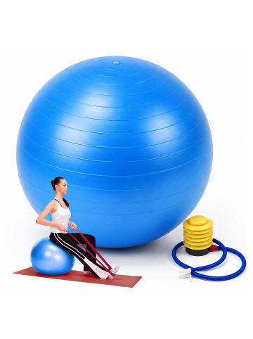 relaxdays Gymnastikball in Blau - Ø 75 cm