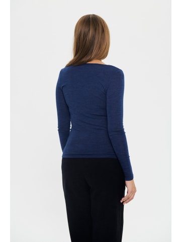 SAINT TROPEZ Langarm-Shirt GarimaSZ Fitted in Pageant Blue Melange