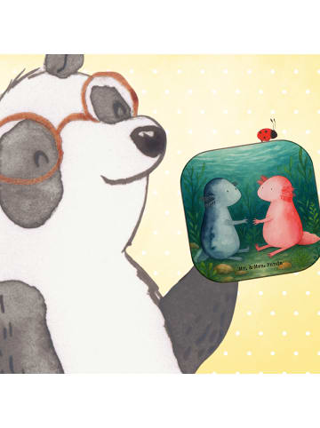 Mr. & Mrs. Panda Glasuntersetzer Axolotl Liebe Design ohne Spruch in Weiß
