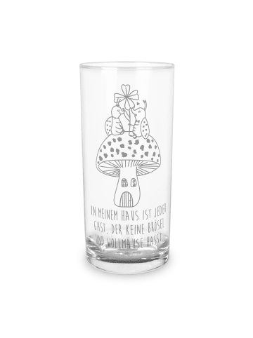 Mr. & Mrs. Panda Trinkglas Marienkäfer Fliegenpilz mit Spruch in Transparent