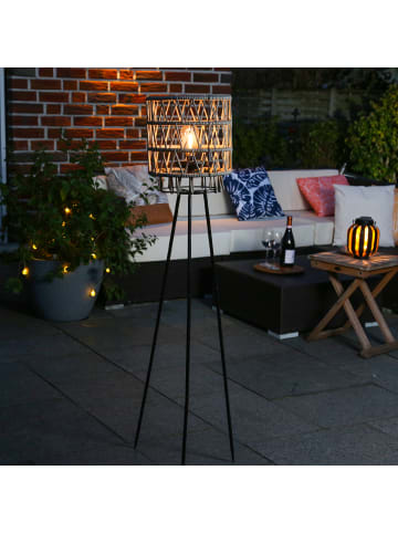 MARELIDA LED Solar Stehlampe für Terrasse wetterfest H: 132cm in sand