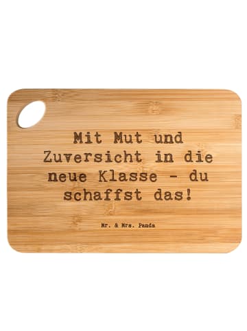 Mr. & Mrs. Panda Schneidebrett Spruch Erster Schultag Mut und Zu... in Braun