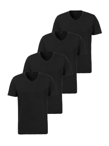 S. Oliver Unterhemd / Shirt Kurzarm Basic in Schwarz