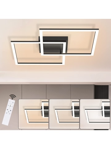 ZMH Deckenleuchte LED in schwarz Dimmbar 52W mit Fernbedienung Modern