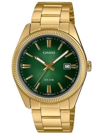 Casio Armbanduhr in Unisexgröße Timeless Goldfarben/Grün