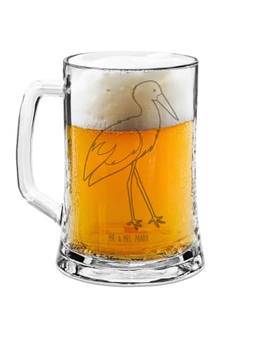 Mr. & Mrs. Panda Bierkrug Storch ohne Spruch in Transparent