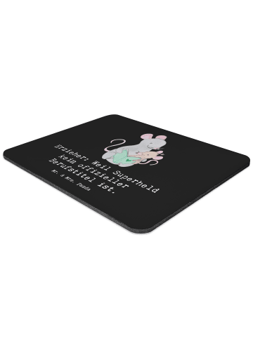 Mr. & Mrs. Panda Mouse Pad Erzieher Superheld mit Spruch in Schwarz