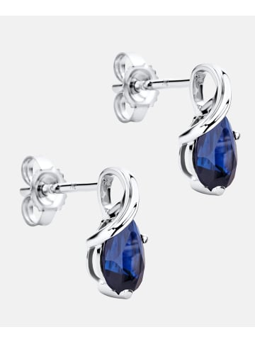 Diamant L'éternel Ohrstecker aus 375 Weißgold mit Saphir