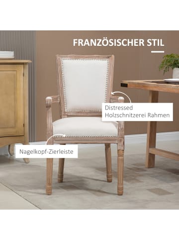 HOMCOM Esszimmerstuhl in Cremeweiß 54,5L x 59B x 96H cm