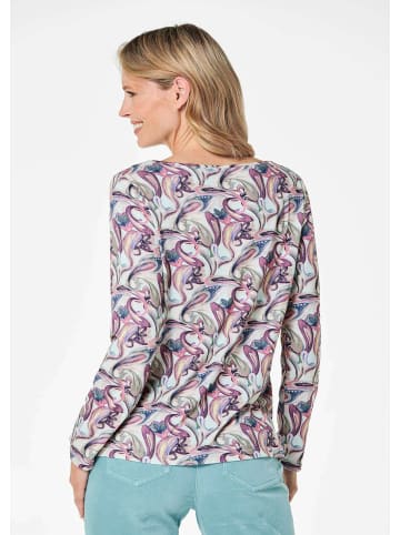 GOLDNER Kurzgröße:  Printshirt mit Paisley-Muster in rosé / gemustert