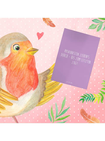 Mr. & Mrs. Panda Glückwunschkarte Trombone Durchzieher mit Spruch in Lavendeltraum