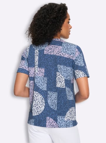 Sieh an! Rundhals-Shirt in jeansblau-eisblau-bedruckt