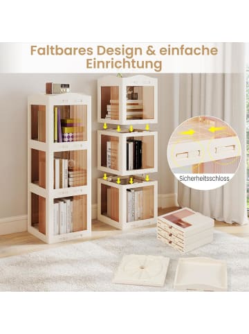 COSTWAY 360° drehbares Bücherregal in Weiß