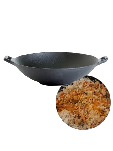 GAUMENKICK WOK Pfanne aus Gusseisen in schwarz - D: 37cm