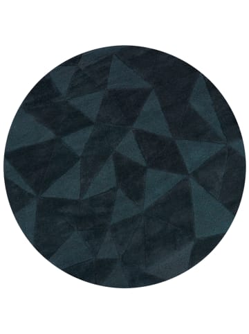 KADIMA DESIGN Wollteppich 3D-Geometrie Hoch-Tief-Struktur Shard Teppich Wolle in Türkis